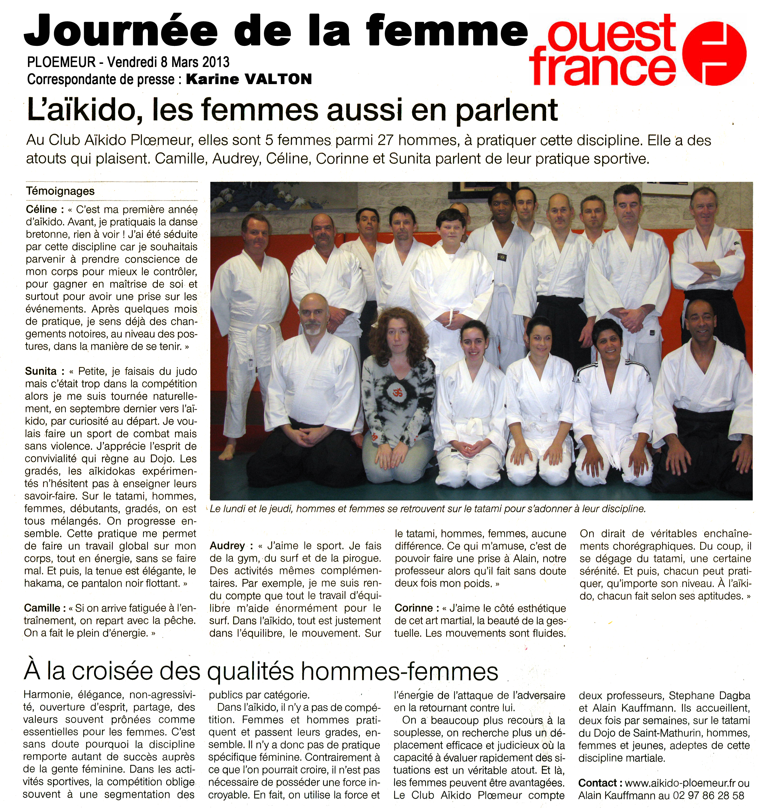 article ouest france 8 mars