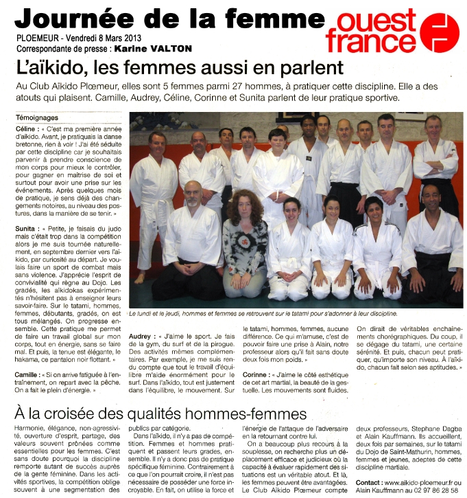 article ouest france 8 mars 2013