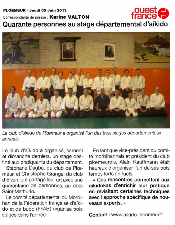 Ouest France 5 Juin 2013