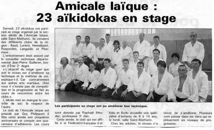 Ouest France Stage  29-04-2000  JP GUILLERON
